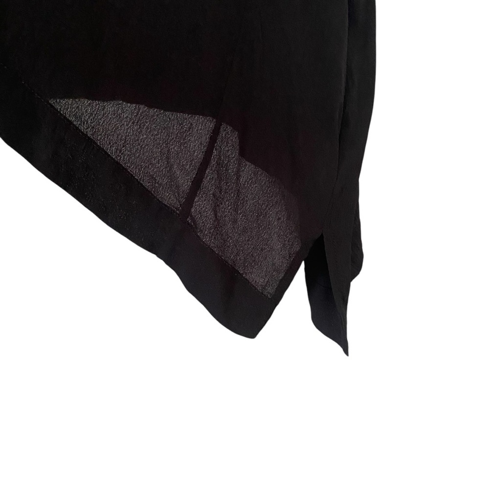 Stella Forest Womens Black Embroidered Blouse Shark Bite Hem Poncho EU Size 36 - Picture 7 of 10